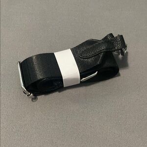 NWOT Sleek Black and Silver Belt Bag with Adjustable Strap